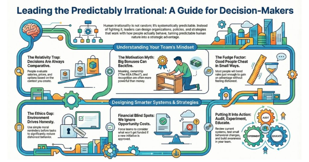 The Decision-Maker's Guide to Predictable Irrationality: Applying Dan Ariely's Behavioral Economics to Leadership Dan Ariely Infographic